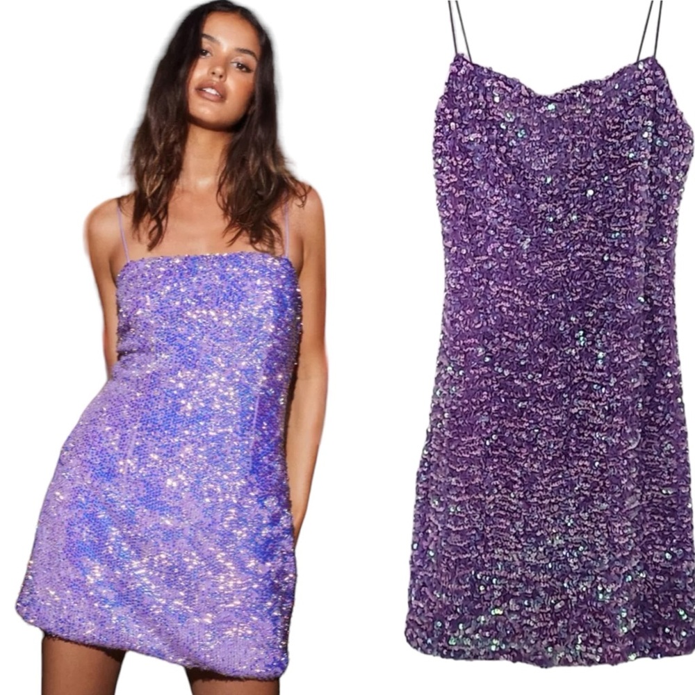 Thirty Thirty‎ LA NWT Sequined Purple,Pink and Teal Mini  Dress.Size Medium prom